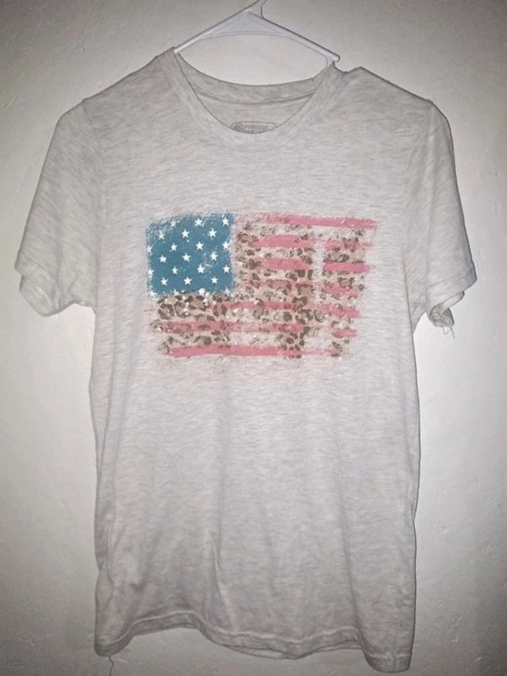Royal Partners American Flag Graphic Tee Gray Size Medium
